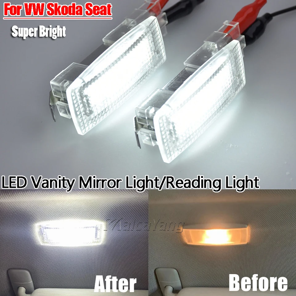 Špičková kvalita LED interiéru Slnka Vanity zrkadlové žiarovky pre VW Golf 4 5 6 7 Passat CC B5 B6 B7 Polo Tiguan Scirocco Jetta Toura