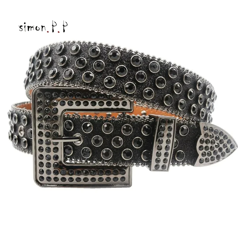 Špičkové dizajnérske unisexové pásy BB BEM Men Menženia Móda lesklá lebka Kor Diamond Belt Gold Big Ghinestones Multickology
