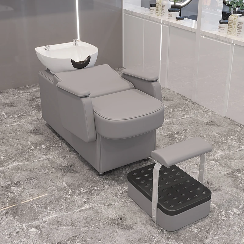 Špičkové šampóny na kaderné šampóny Nordic Ceramic Barbershop Semi-Reclining Poloha šampón kreslo Salon Salon Nábytok Sillas fysb