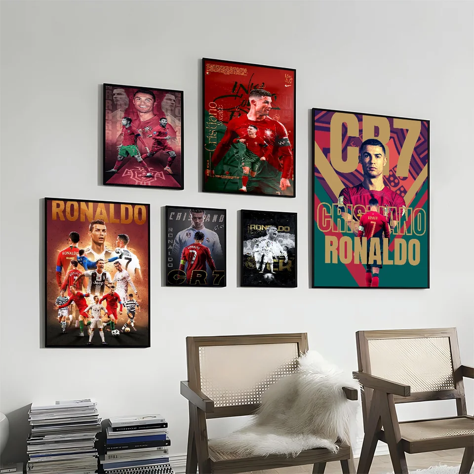 Šport cristiano ronaldo vintage plagáty lepivé vinobranie miestnosť domáca barová kaviareň dekor kawaii izba dekor