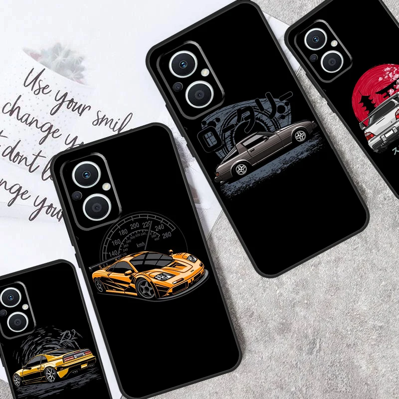 Športové auto JDM Drift Cover pre Oppo Reno 7 6 4 5 8 Lite 8T 4Z 5Z 10 Pro Oppo Find