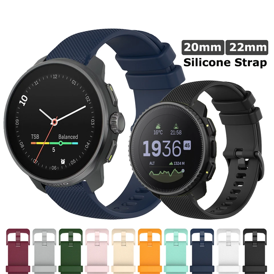Športové silikónové pásmo pre Suunto 9 PEAK PRO/DLC/5 PEK/VERTICAL SRAP 3 Fitness 20 mm 22 mm náramok nastaviteľný náramok pre Suunto