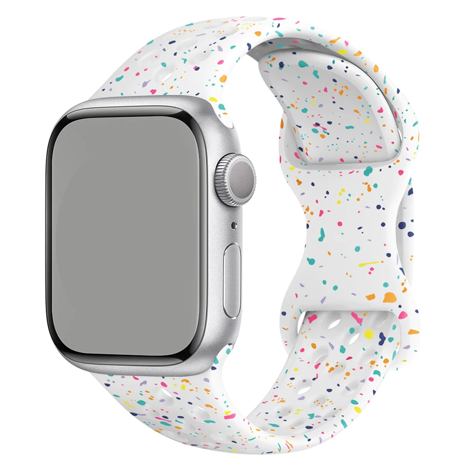 Športový gumový remienok pre Apple Watch Band 49 mm 45 mm 44 mm 42 mm 38 mm farebné častice pásmo pre iwatch 9 8 7 6 5 SE Ultra 2