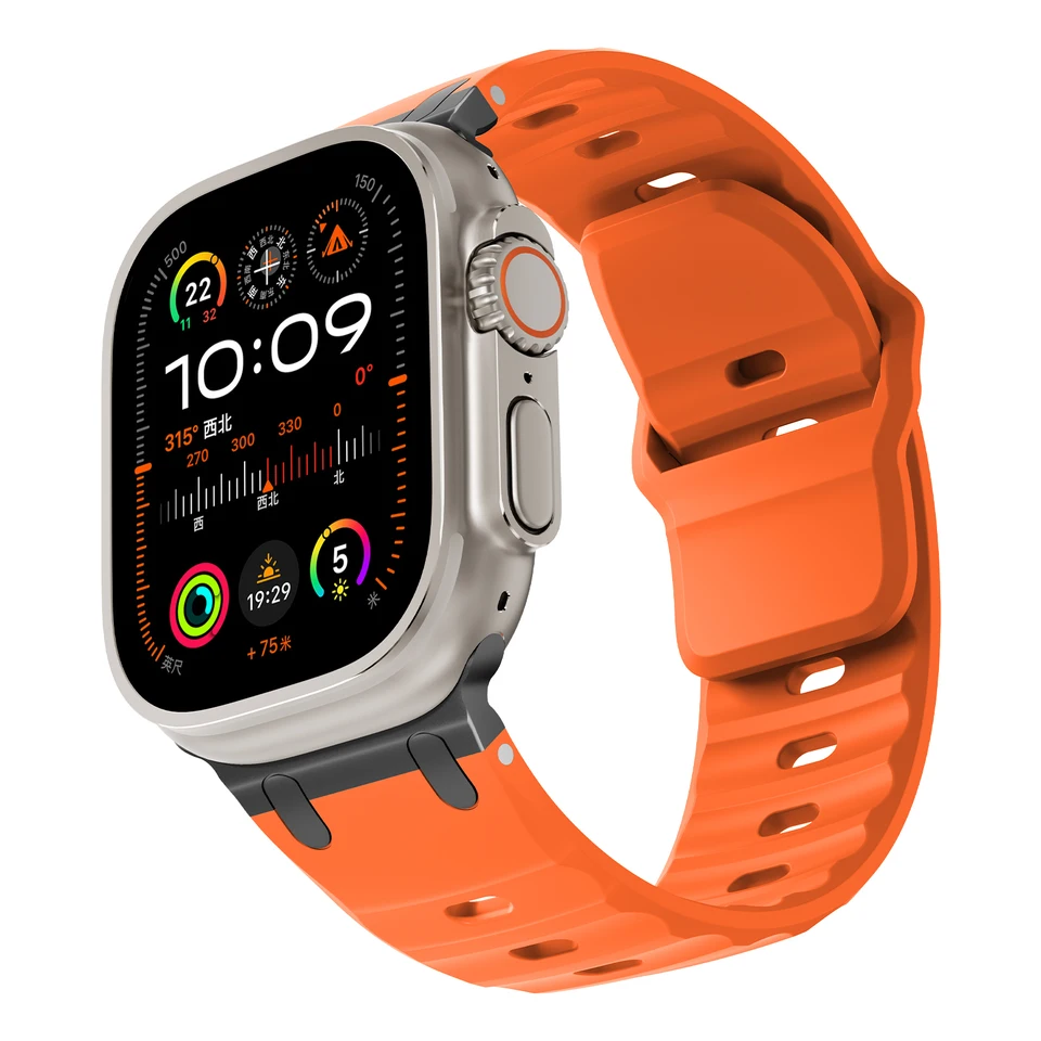 Športový silikónový remienok pre Apple Watch Ultra 2 pás 49 mm nehrdzavejúca oceľ Correa náramok Iwatch Series 9 8 7 6 5 SE 45 mm 44 mm 42 mm