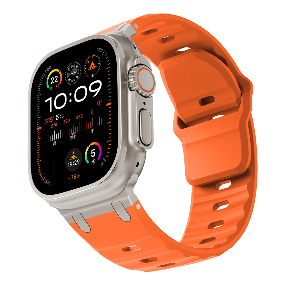 Športový silikónový remienok pre Apple Watch Ultra 2 pás 49 mm nehrdzavejúca oceľ Correa náramok Iwatch Series 9 8 7 6 5 SE 45 mm 44 mm 42 mm