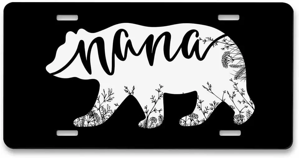 ŠPZ MAMA MAMA A KVELÁ BLAKC WHITE SILHOUETTE DOMOVNÉ OZNAČENIE PRE ŽENY MEN HLANEMICKÁ ŠPZ