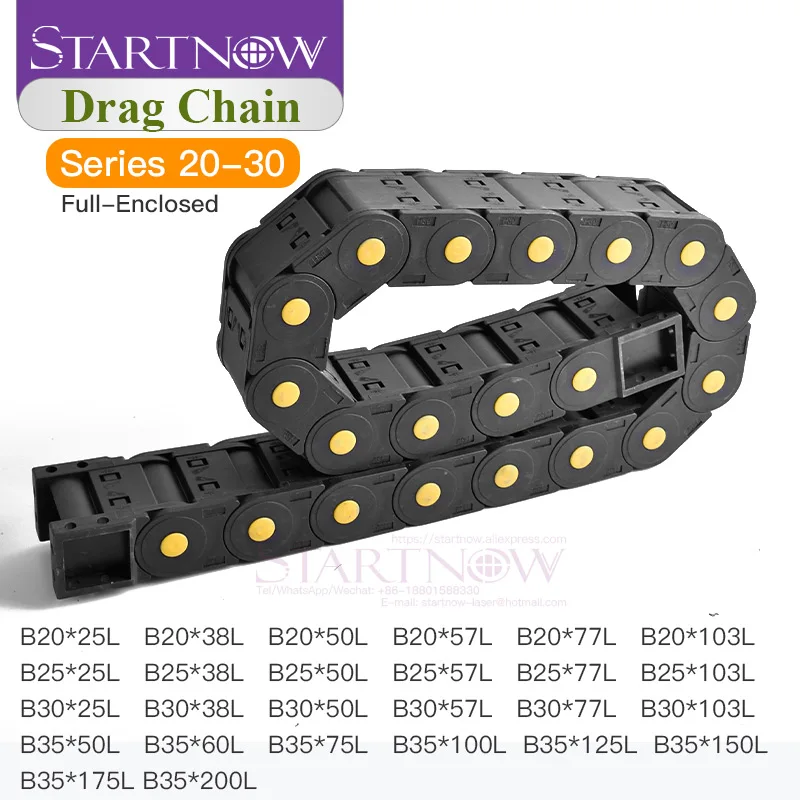 ŠtartNow plne upravený kábel Plastové ťahacie reťazce drôtového nosiča s koncovými konektormi pre CNC Router Strojové náradie v ťahu