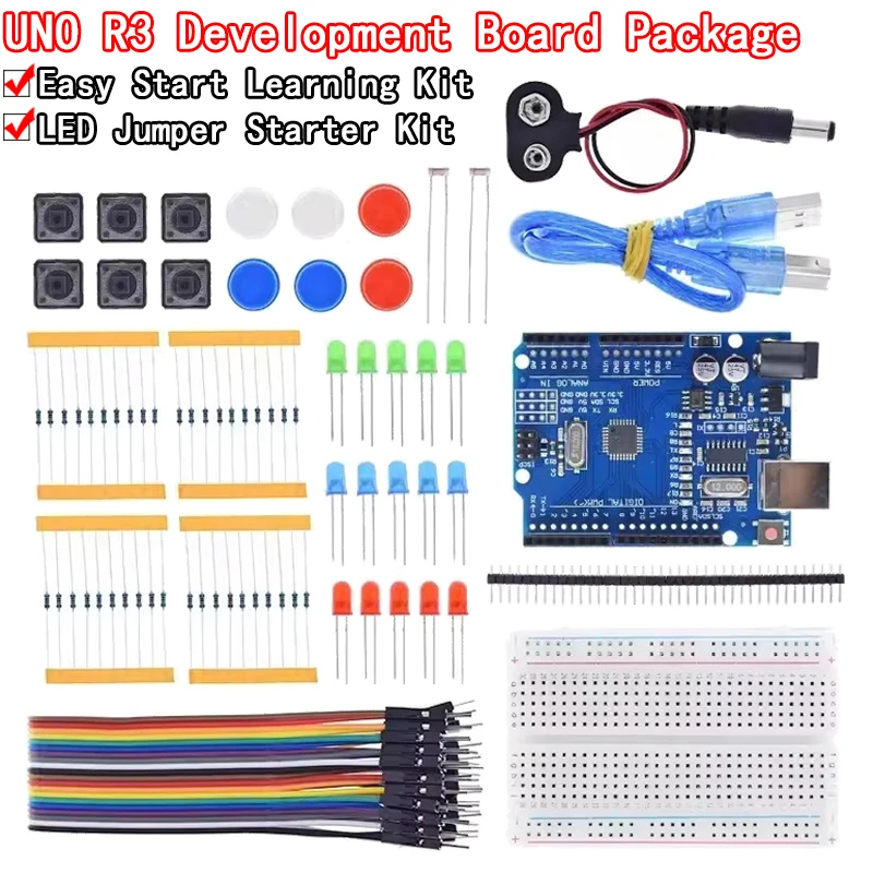 Štartovacia súprava pre UNO R3 Mini Breadboard LED Jumper Drôtka pre gombíky pre Arduino DIY Kit School Education Lab Lab