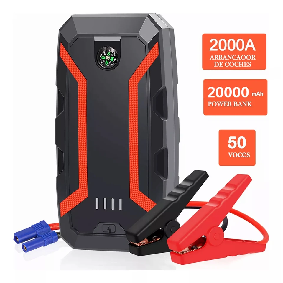 Štartér automobilu 20000 mah 12V bezdrôtové nabíjanie Prenosné automatické posilňovacie nabíjačku Carger Carer Booster Power Bank Spúšťacie zariadenie