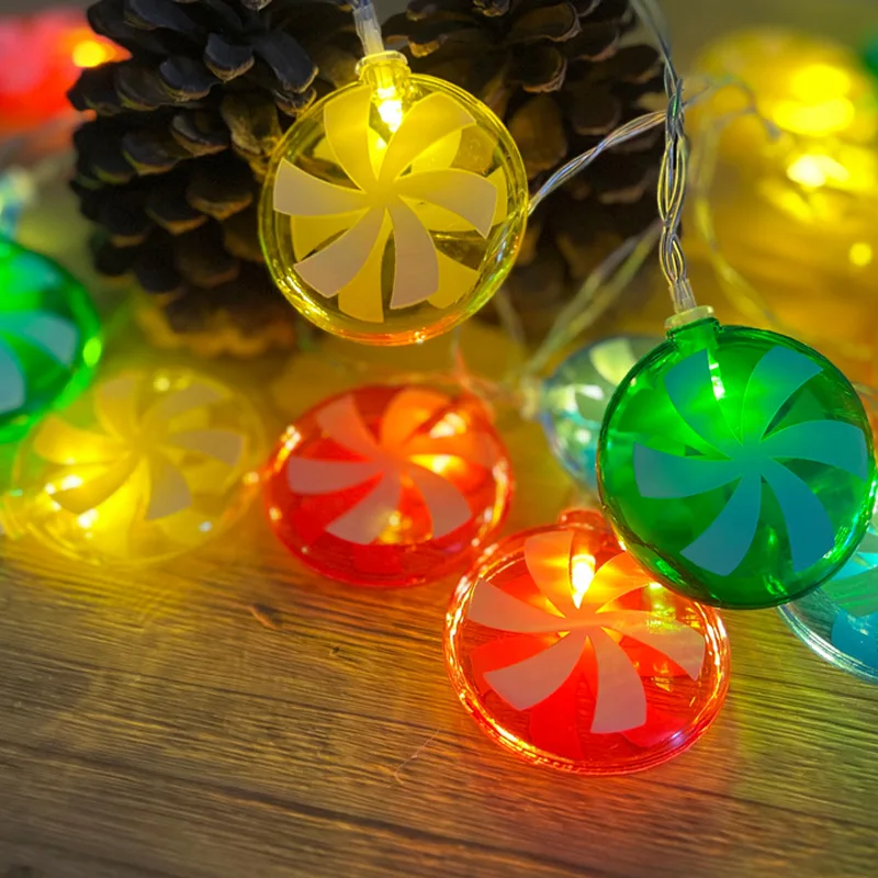 Štedrý deň dekoratívna atmosféra LED Candy Svetl String Small Light Candy Lantern String Dekoratívny vianočný stromček