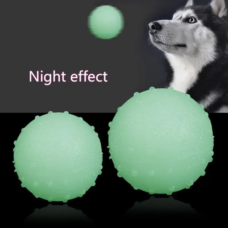 Šteňa gumová guľa Luminous elastické guľové psie psie zubné čistenie žiariacu žuvanie žiara v tmavom guľkovom hračkách hračiek interaktívne psie hračky