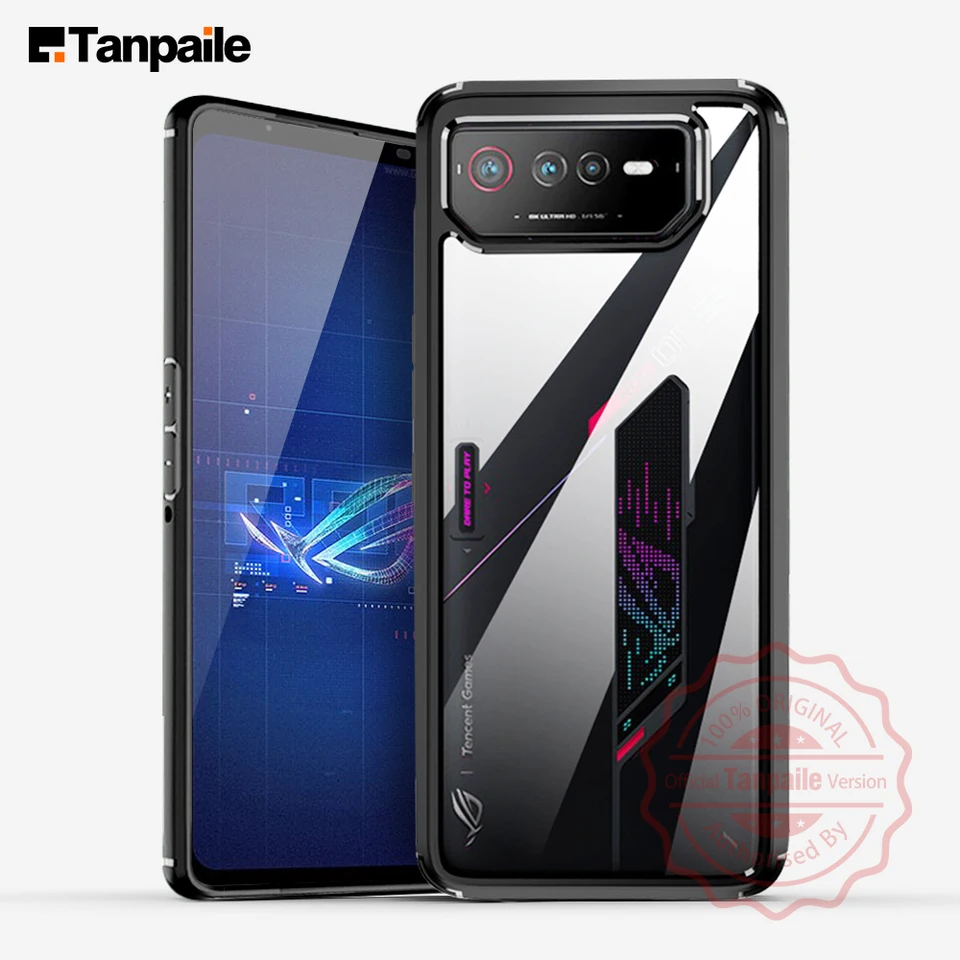 Štrajkované herné teplo rozptyľovacie puzdro pre ASUS ROG Telefón 6 Pro 6d 7 Ultimate Cover Clow Clear zadný vzduch Kompatibilný fotoaparát kompatibilný