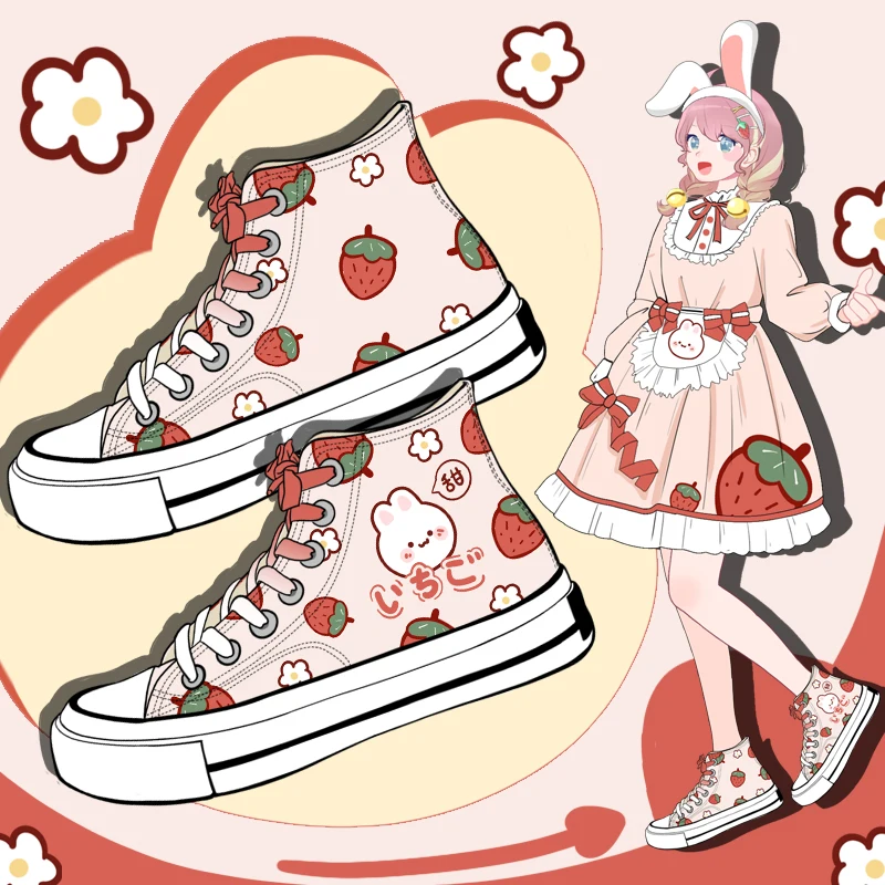 Študenti Amy a Michael Cute Girls High Top Canvas topánky Krásne anime ručne maľované pilmy žena vulkanizujú topánky