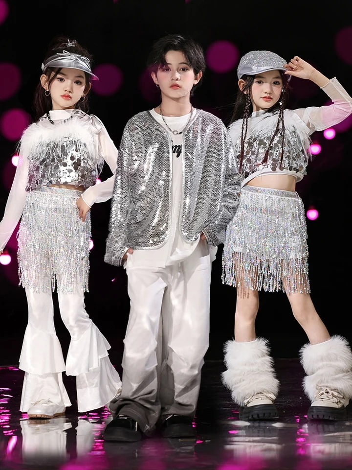 Študentské koncertné pódium kostým pre deti flocin jazz tanečné oblečenie dievčenské festivalové oblečenie chlapci hip hop výkonnosť outfits bl14231