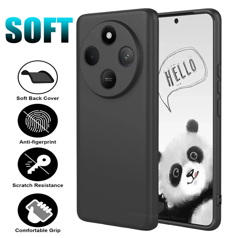 Štvorcový matný silikónový puzdro pre Xiaomi Redmi Poznámka 12 13 14 Pro Plus 5G Soft Fundas Redmi 14C 13C 4G 13R 12C MATTE CRANDY PASE