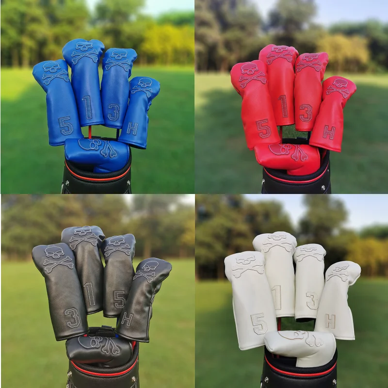 Štvorfarebná lebka #1 #3 #5 UT Golf Club Head Fairway Putter Putter Ochrana Kvalita rukávu je veľmi dobrá