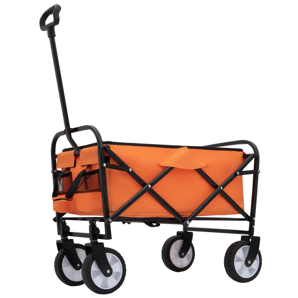 Štvorkolesový plážový košík s ťažkým úžitkovým vozíkom s potravinami, kolesá All-Terrain Black Trolley Trolley Skladací vozík