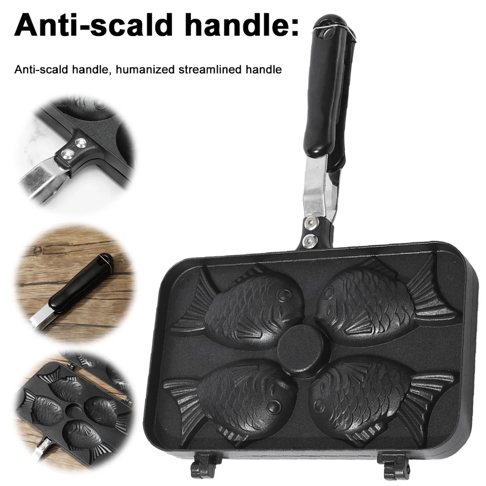Štyri ryby v tvare japonskej palacinky Nonplách Taiyaki Baking Pan Kitchen DIY