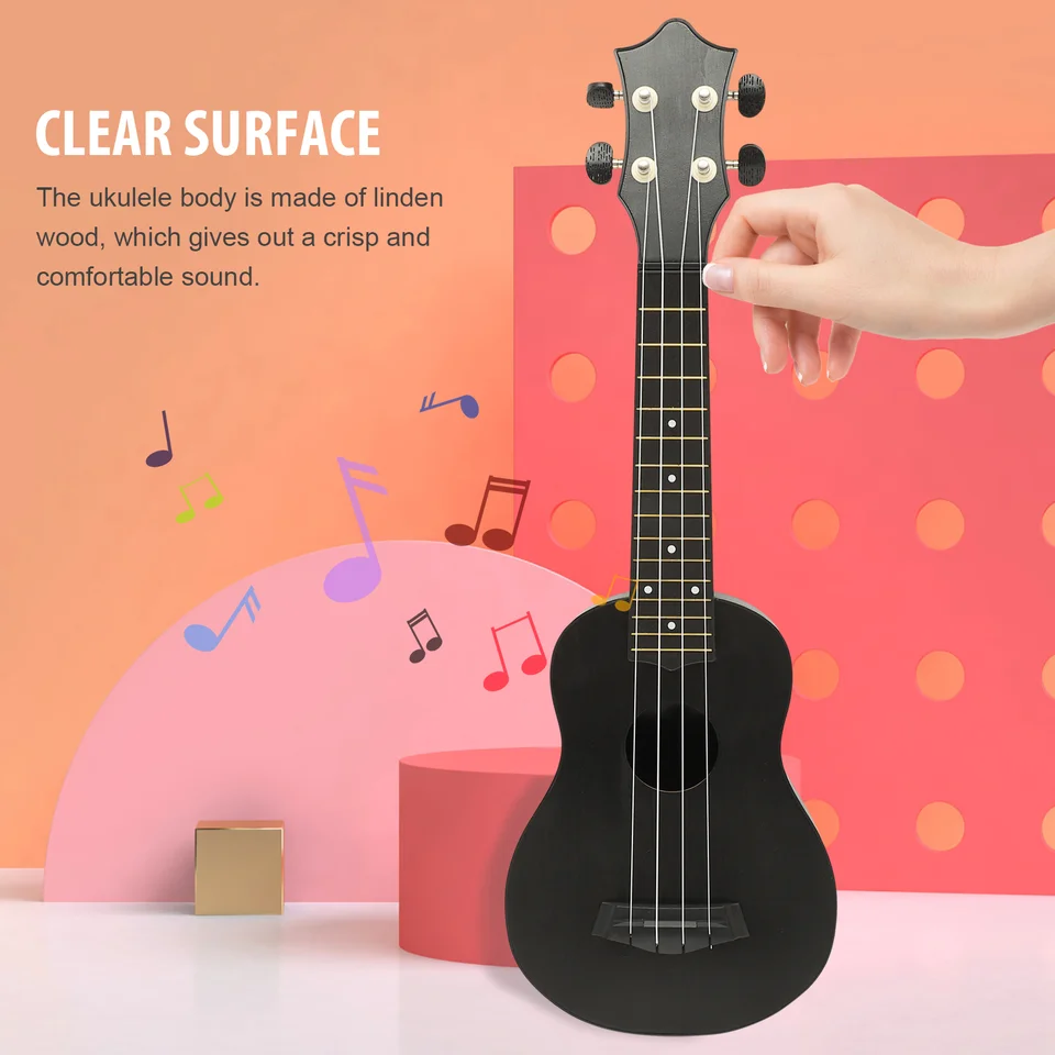 Štyri strunové ukulele deti akustická gitara drevené sopránové gitary aldult uhlíkové vlákno dieťa