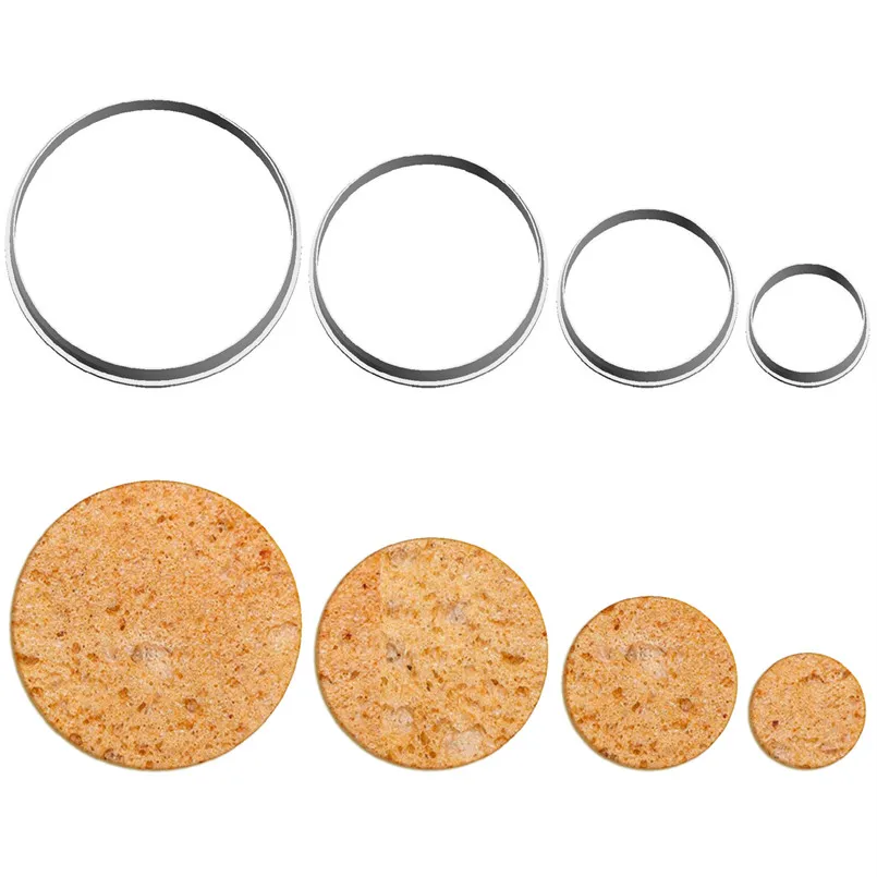 Štyri špecifikácie Karikatúra Geometrická postava, 4,6,8,10 cm kruhový, plastický pleseň, koláčový fondánový náradie, cookie a ovocné rezačky ovocia sushi