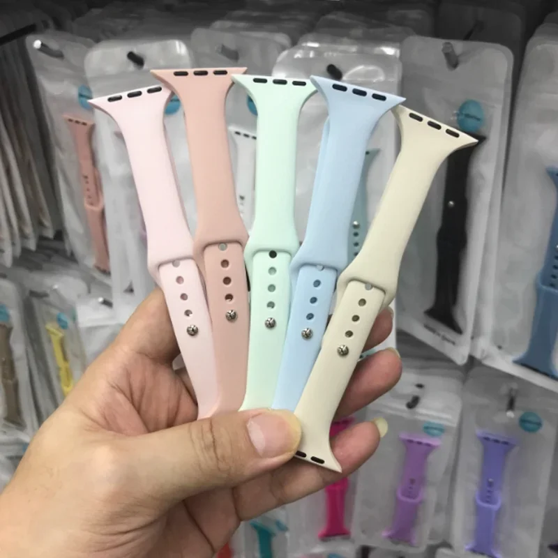 Štíhly silikónový remienok pre Apple Watch Band 45 mm 44 mm 40 mm 41 mm 42-38 mm športový náramok Iwatch Series 8 7 SE 3 4 5 6 9 Ultra 2 49 mm