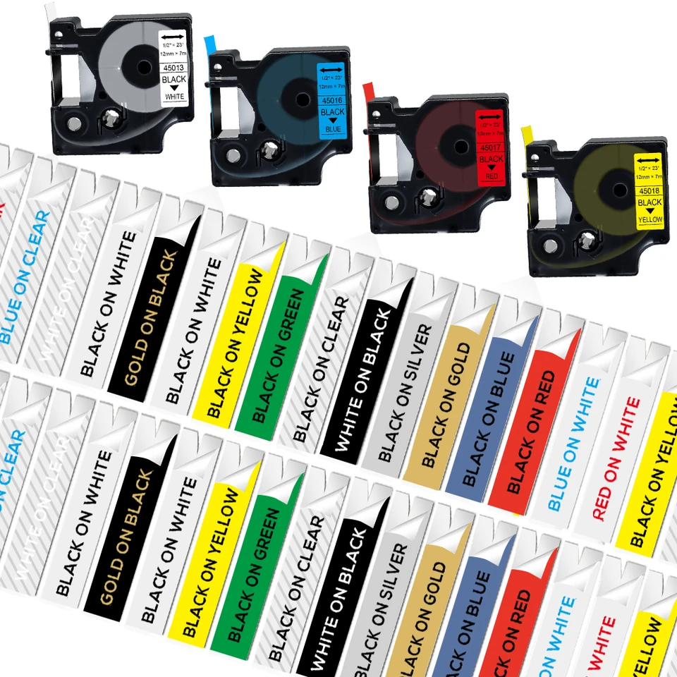 Štítok 6/9/12 mm kompatibilný pre Dymo D1 45013 45010 45018 45023 Tape Tape 40913 40918 43613 pre Dymo LabelManager LM 160 280 210D
