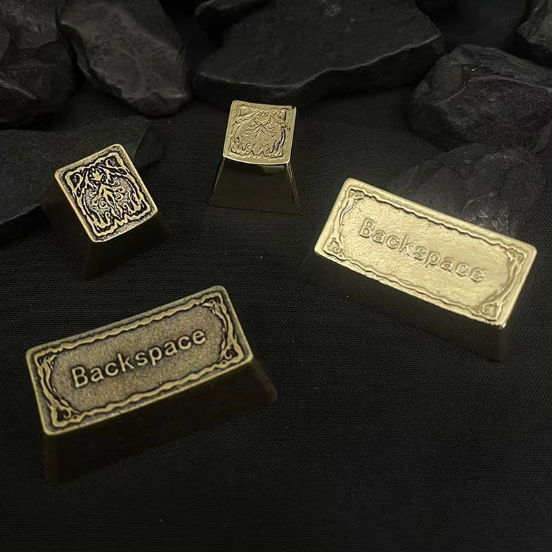Štýl personalizované kľúče mosadz retro výklenok Dizajn Mechanická klávesnica kovové 3D stereofónne kľúče
