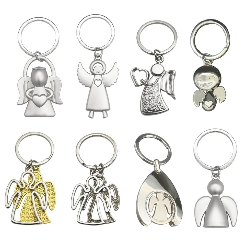 Štýlové anjelské krídlo Keychain strieborný kovový prívesok pre automatické kľúče telefónny šnúrka