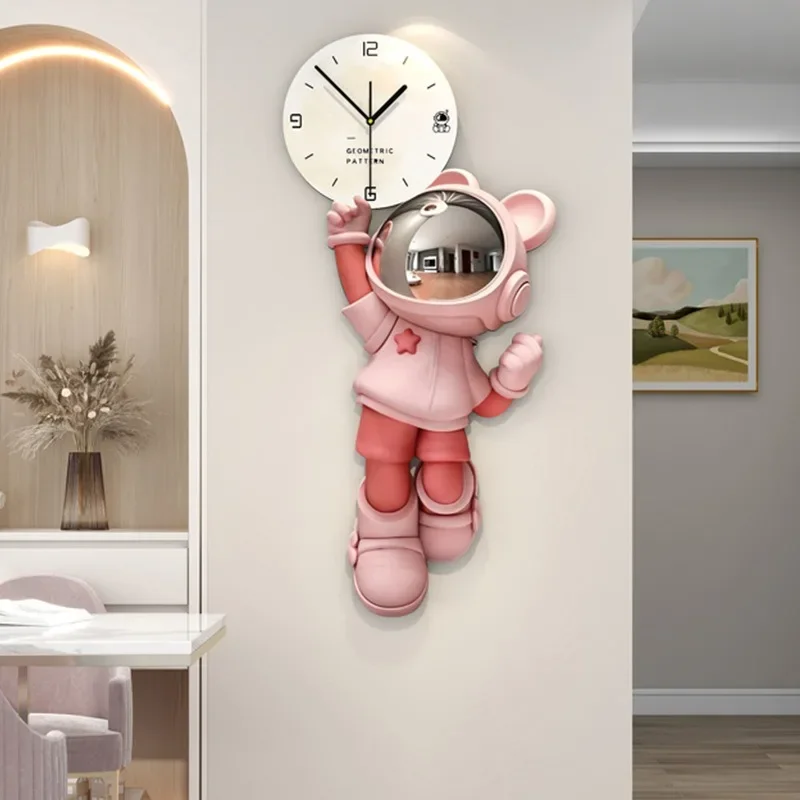 Štýlové nástenné hodiny astronauut hodiny dizajn veľké 3D nástenné hodiny obývacia izba Moderné elegantné ozdoby moderné domáce dekorácie