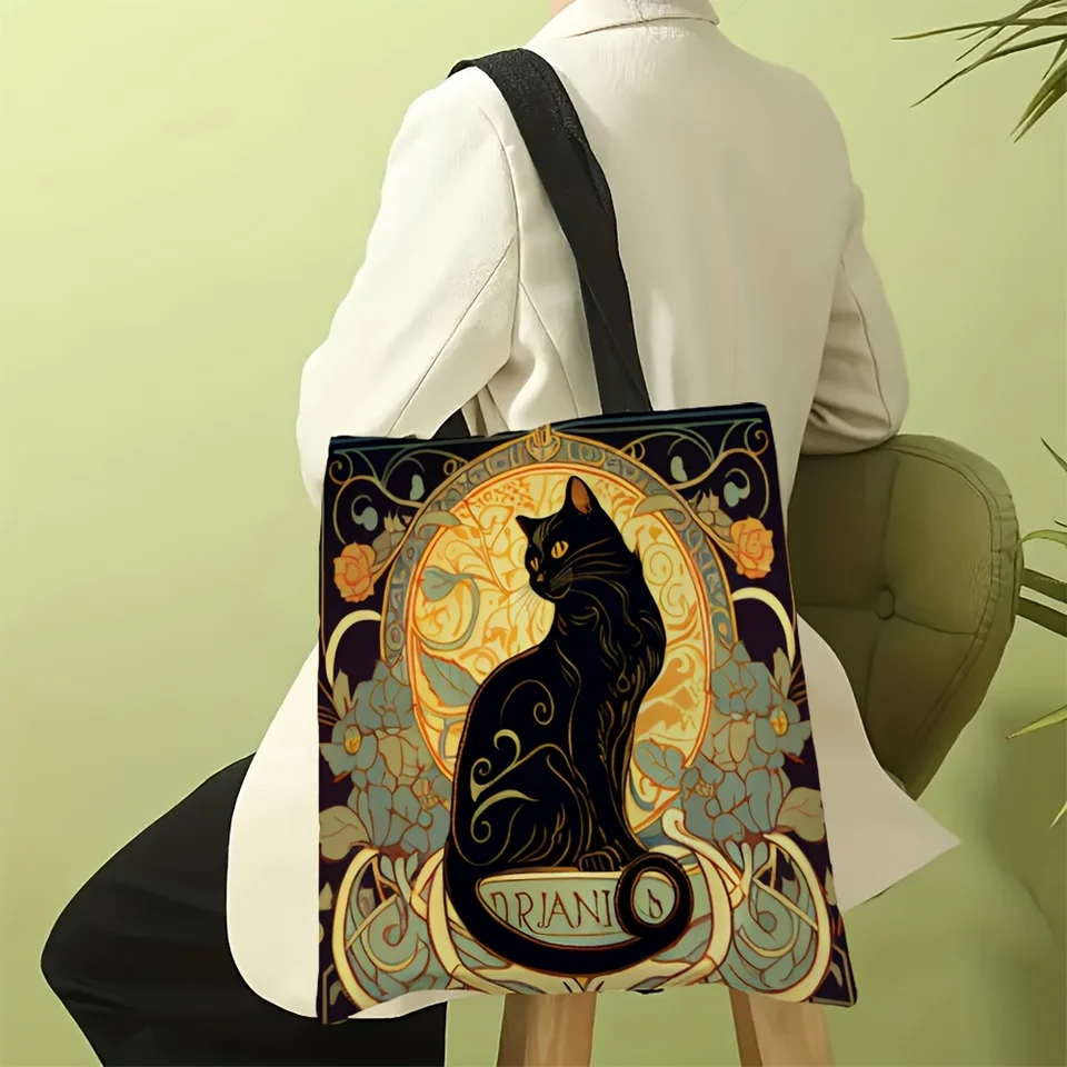 Štýlové zvieracie tlače polyester tote tašky-ľahká, neochvejná, bez closure, fantasy téma módne príslušenstvo pre každodenné nakupovanie