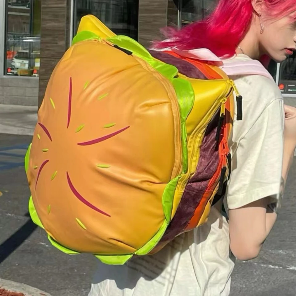 Štýlový hamburgerový batoh pre laptop prenosné zips
