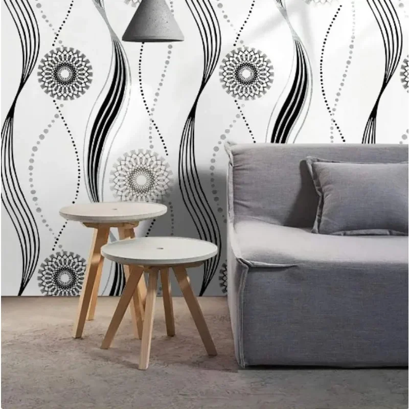 Šupka a palica metalickí kúsok/čierne/biele pruhy kvetinové tapety Decor Decor Vinyl Self Adhesive Contact Decor