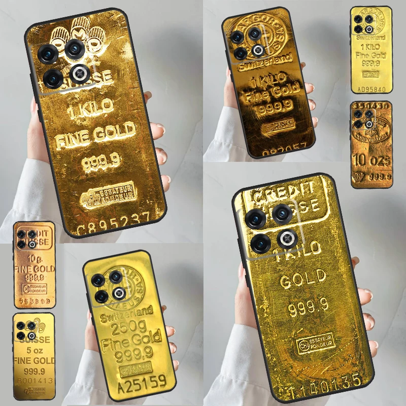 Švajčiarsko Fine Gold Case pre OnePlus 8T 10T 9R 10R 12R 11 12 9 10 Pro Nord CE 2 3 Lite CE4 2T N10 N20 N20 Cover