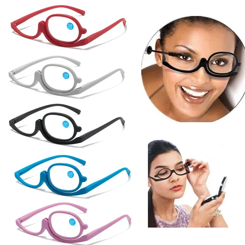Švúpaté okuliare Rotujúce okuliare na čítanie make-upu Anti Blue Light Make-up Presbyopické okuliare Diopter +1.0 +1,5 +2,0 až +4.0