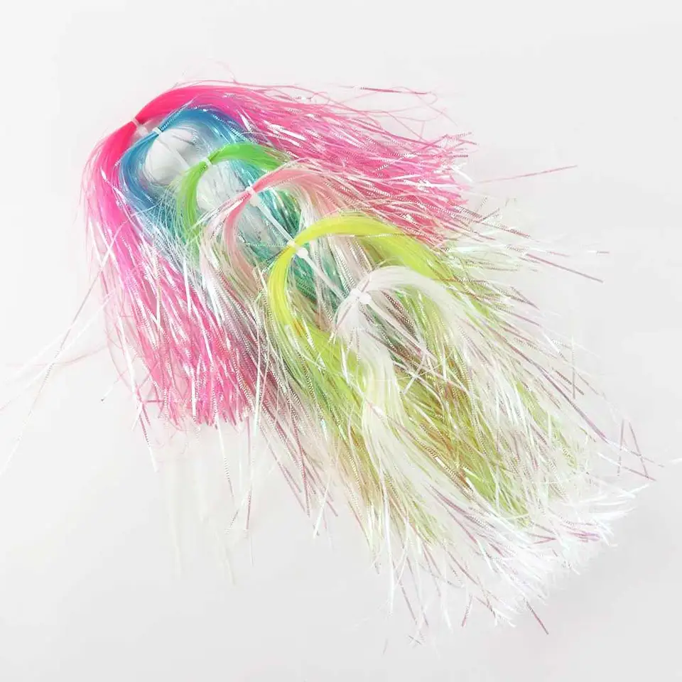 Šírka 1 mm vlnité bleskové pramene Fish Scale Fly Fishing Tying Flash Tinsel Streser simuluje glisné žiariace pramene Viazanie minnow