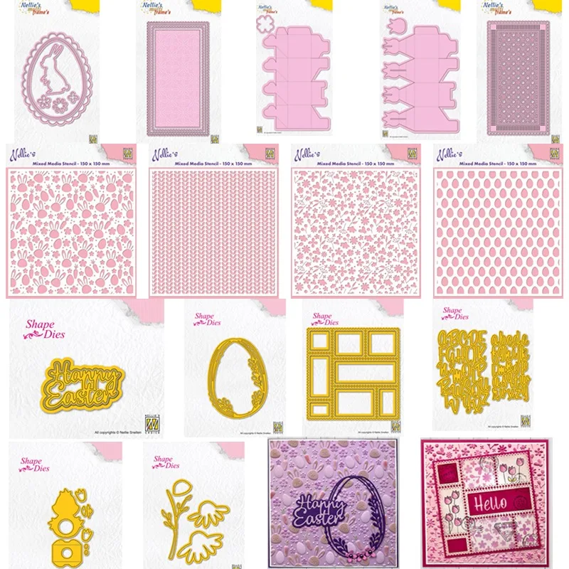 Šťastná Veľká noc Daisy balenie Die Box Spring Flowers Bunny Bunny Egg Coving Cutting Známky známky zo scrapbook dekorácie elibúb DIY