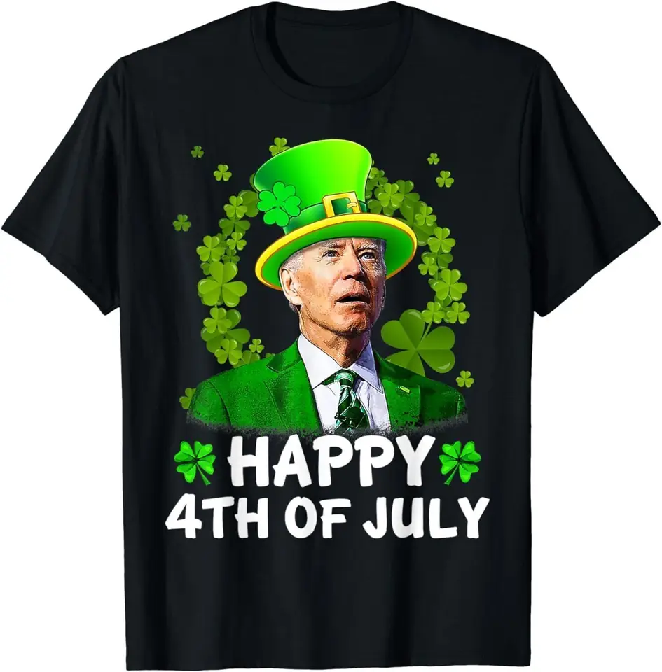 Šťastné 4. júla zmätené vtipné Joe Biden St Patricks Day Unisex Tričko Unisex