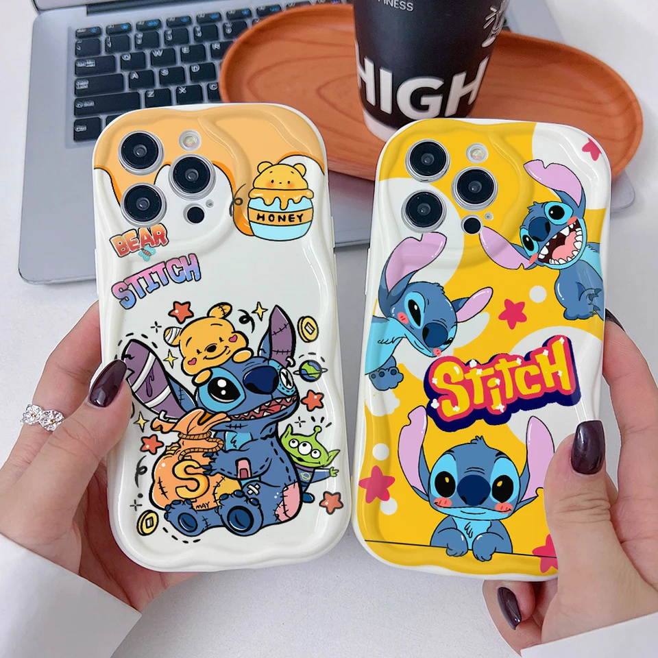 Šťastné stehové winnies telefónne puzdro pre Oppo A98 A94 A79 A78 A76 A74 A60 A58 A57 A55 A54 A53 A38 A17 A16 A16 A15 A3X 5G 3D Wave Cover Cover