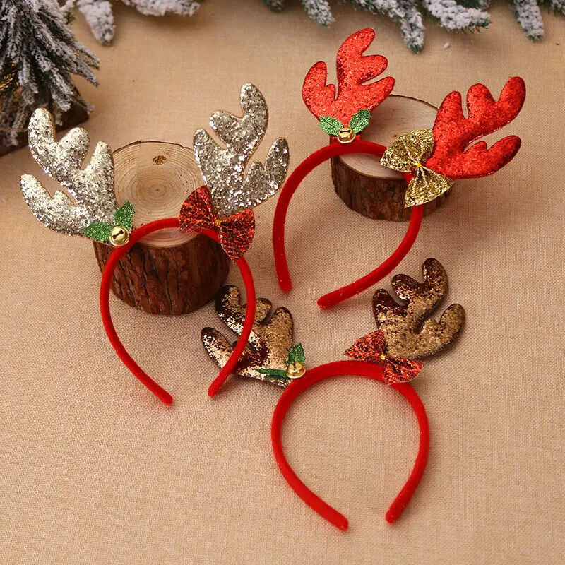 Šťastné vianočné čelenky Fancy Reindeer Anlers Hairband Vianoce deti slávnostné párty dekorácie Najlepší darček veľkoobchod