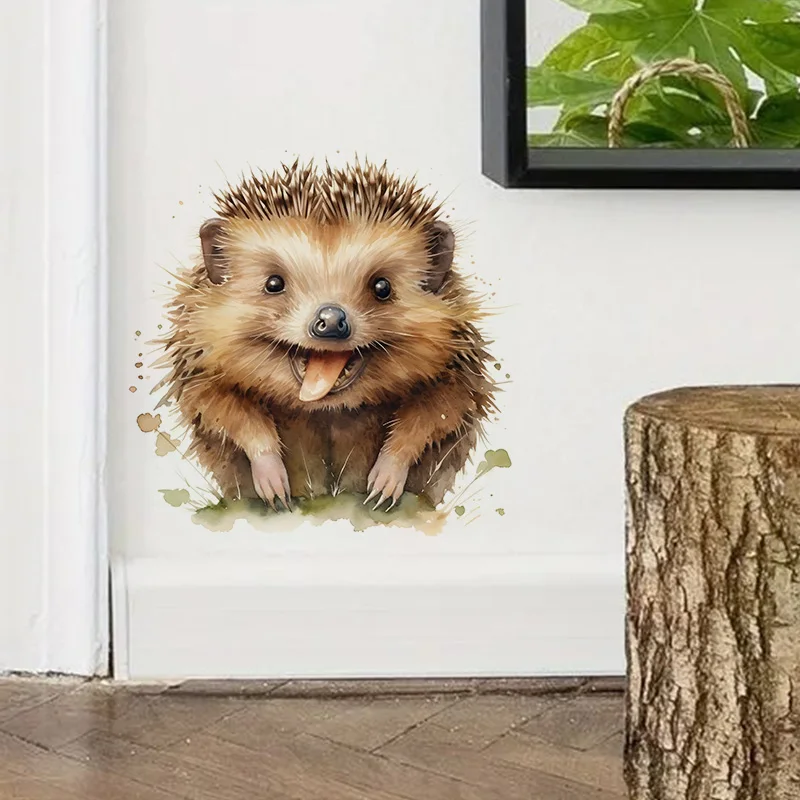 Šťastný nálepka na hedgehog, vodotesné a UV-rezistentné nástenné nálepky, ktoré sa používa na stenu, kúpeľňu, skrinku, dvere, toaletu, auto, laptop, qt26