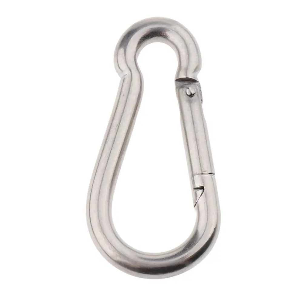 Ťažká jarná pružina Snap Link Hook Keychain Carabiner Clip Link Hooks - Striebro