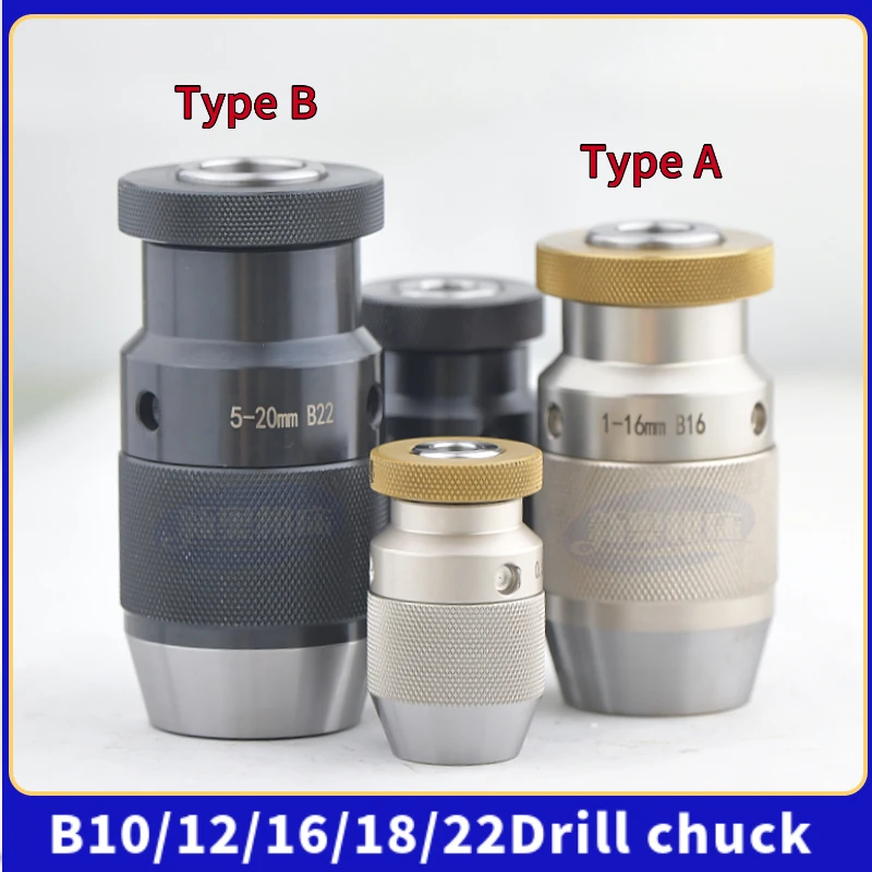 Ťažká vŕtačka Chuck B10 B12 B16 Self-Locking Morse Drill Chuck 0,5-20 mm vŕtací stroj Lavička JT6 Chuck