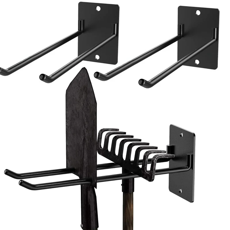 Ťažké garážové pneumatiky Háčiky na stenu namontované vešiak záhradný nástroj Organizátor stojan Hardware oceľ kovový kov s viacerými nástrojmi úložný háčik
