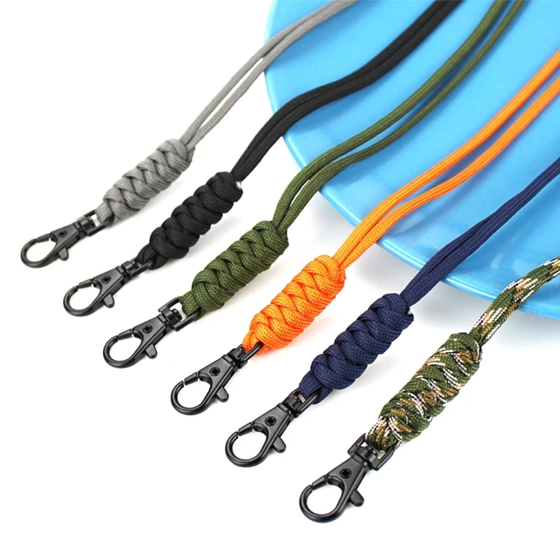 Ťažké paracord šnúrky Kľúčenky, náhrdelník Keychain píšťalky na zápästie popruh lano, opletené silné šnúrky
