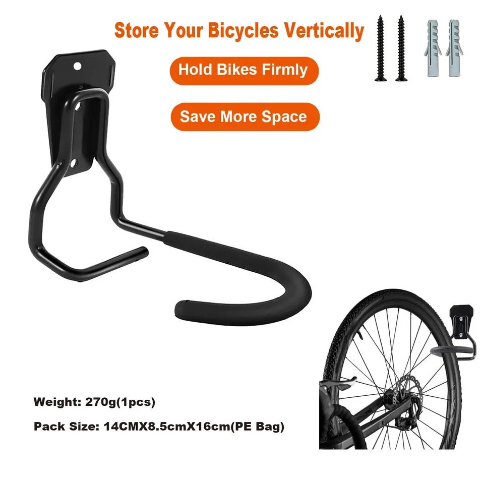 Ťažký bicykel Hook Wall Mount Mount Bicycle Stock Parking Držiteľ podpora prenosná vnútorná horská cesta bicykelový bicykel doplnky