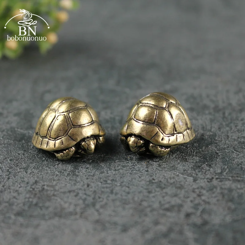 Ťažký tvar lopty korytnaté miniatúry figuríny starožitné kovové mosadzné zvieracie korytnačka malá socha čaj pet stolný ornament domov decors