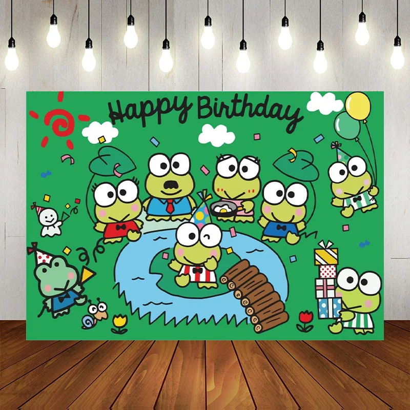 Žaba na pozadí narodeninové dekorácie Banner pozadie fotografické draky žaby žabia narodeninové dodávky
