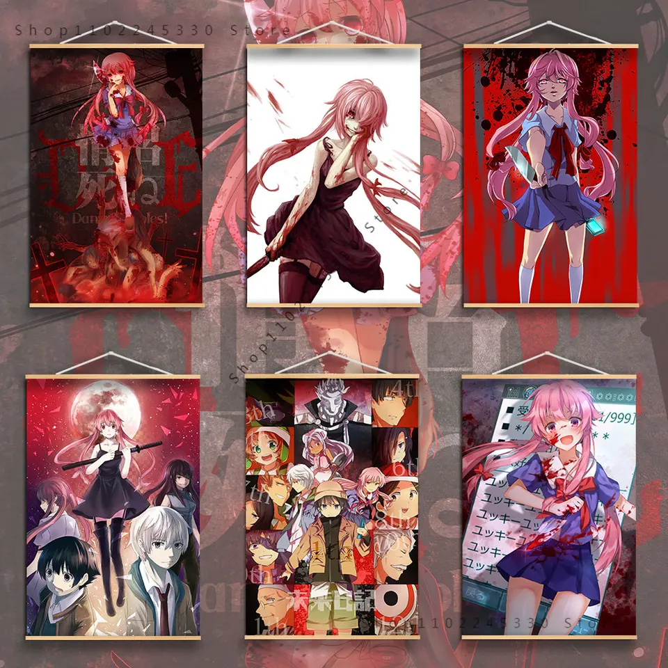 Že mirai Nikki budúci denník anime plagát manga maľba maľba detská izba dekora