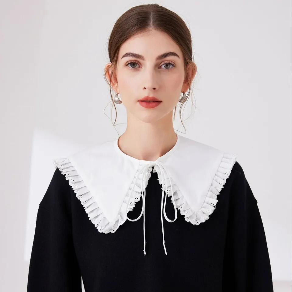Žena Bowknots Odnímateľné golierové ramenné obaly šály falošný golier dekoratívny sveter blúzka Tops Tops Tops False Golry