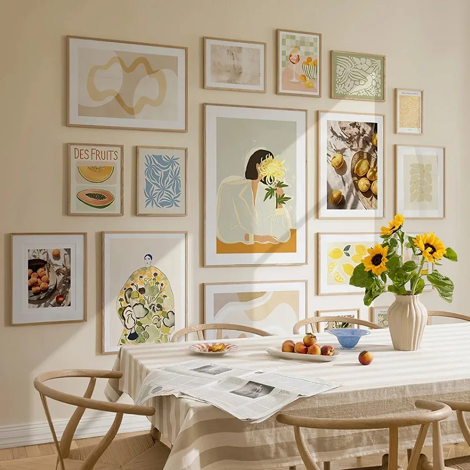 Žena marhuľový citrón PAPAYA William Morris Botanical Wall Art Canvas Painting Plagáty a výtlačky Obrázky pre dekoráciu obývacej izby